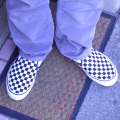 VANS USA��� SLIPON �ۥ磻��/�֥�å������å� �Х� ����åݥ�